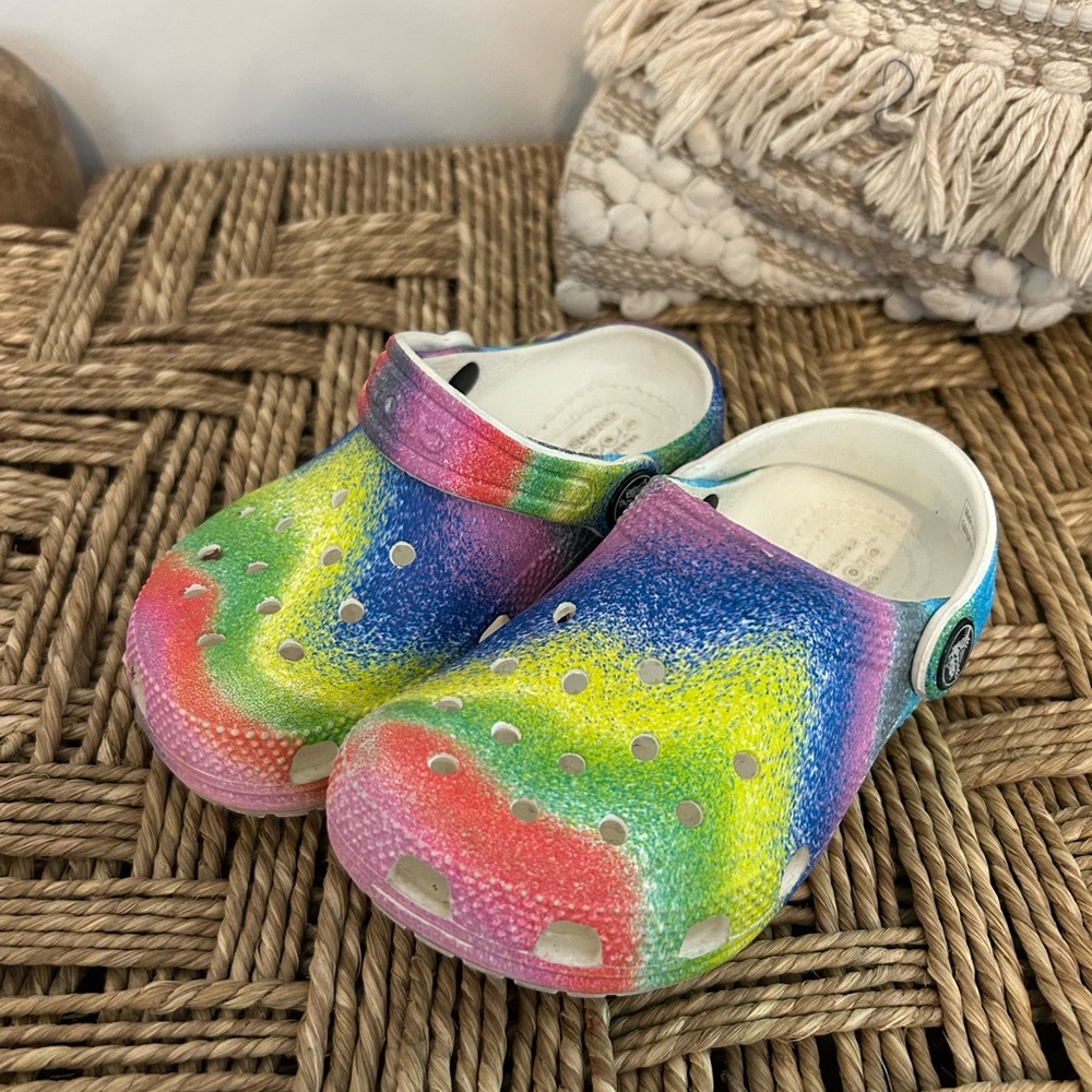 Toddler Rainbow Crocs- Size 9
